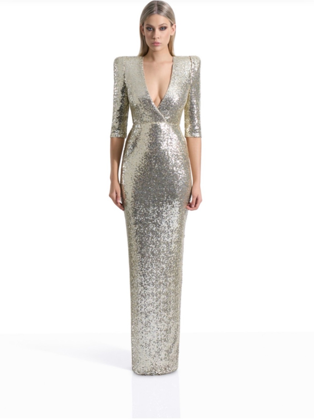 Zhivago “Look Me Up” Gold Sequin Maxi Dress